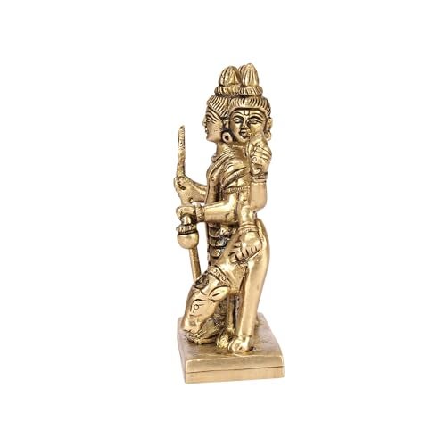 ARTVARKO Brass Idol Trimurti Brahma Vishnu Mahesh Idol Dattatreya Tridev God Datta Statue Pital Puja Murti 4.5 Inch - Image 5