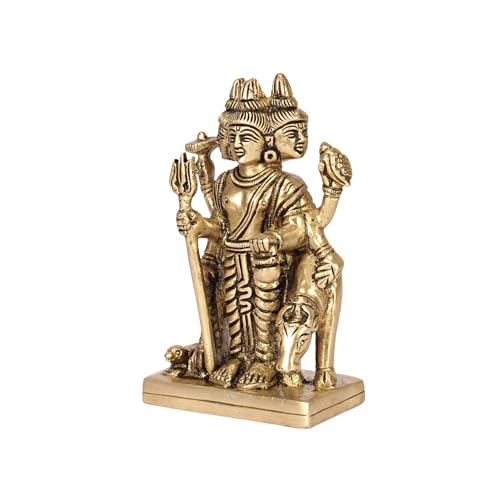 ARTVARKO Brass Idol Trimurti Brahma Vishnu Mahesh Idol Dattatreya Tridev God Datta Statue Pital Puja Murti 4.5 Inch - Image 4