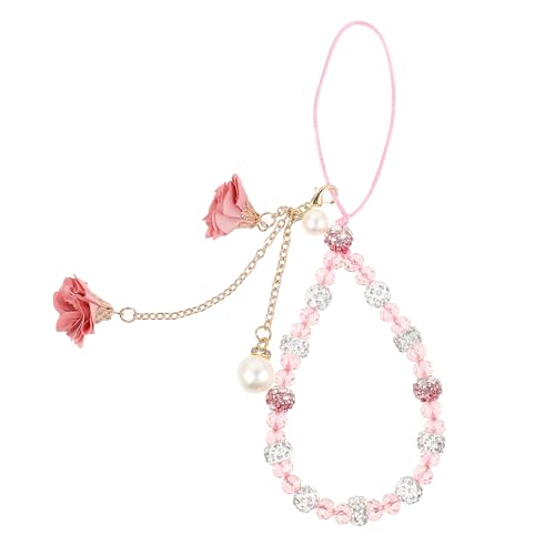 Hemobllo Cell Phone Charms Straps Creative Crystal Flower Pendant Non-Slip Phone Charm Lanyard Wrist Strap for Decoration - Image 1