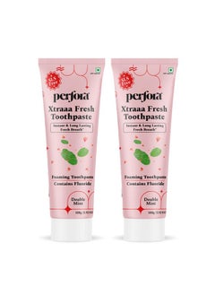 Perfora Xtraaa Fresh Toothpaste - 200G | Sls-Free With Sodium Fluoride For Strong Teeth | Enamel Safe Toothpaste For Kids & Adults | Double Mint | Pack Of 2  - Image 1