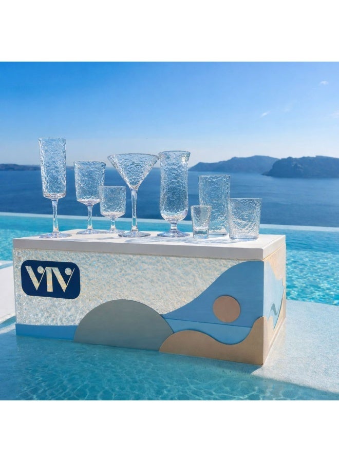 VIV Caustics Outdoor Unbreakable Martini Glass Ecozen Material BPA-Free 220ml (Pack of 4) - Image 3