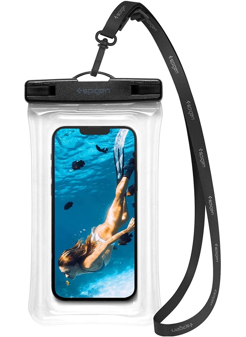 Spigen Aqua Shield Floating Universal Waterproof Phone Underwater Case Cover (1 Pack) IPX8 Pouch A610 Compatible With iPhone, Samsung Galaxy and Smartphone up to 6.9 inches - Crystal Clear  - Image 1