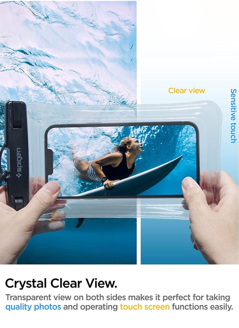 Spigen Aqua Shield Floating Universal Waterproof Phone Underwater Case Cover (1 Pack) IPX8 Pouch A610 Compatible With iPhone, Samsung Galaxy and Smartphone up to 6.9 inches - Crystal Clear  - Image 3