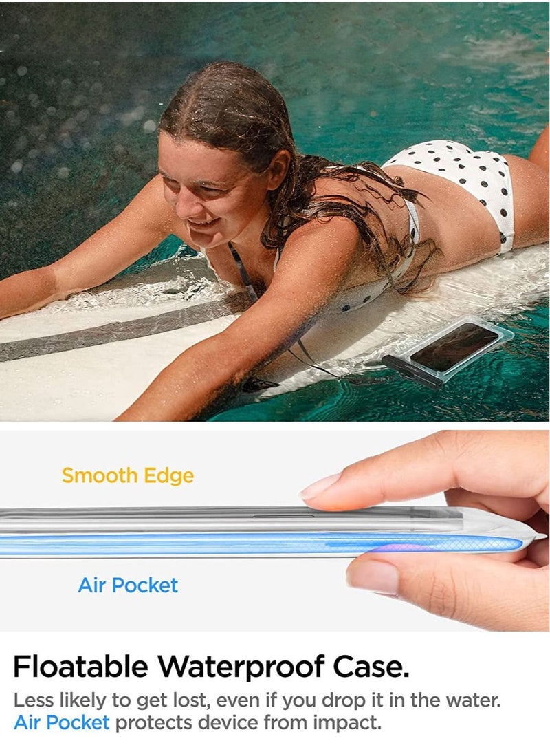 Spigen Aqua Shield Floating Universal Waterproof Phone Underwater Case Cover (1 Pack) IPX8 Pouch A610 Compatible With iPhone, Samsung Galaxy and Smartphone up to 6.9 inches - Crystal Clear  - Image 5