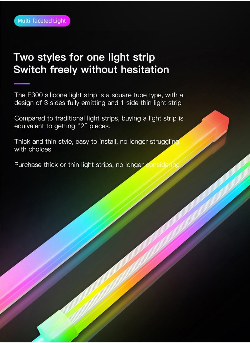 Sharpdo - Square RGB Gaming Atmosphere Light For PC Case Gaming Box DIY Fancy LED RGB Strip Lights For Computer Case Bluetooth Control Music Sync - Image 1