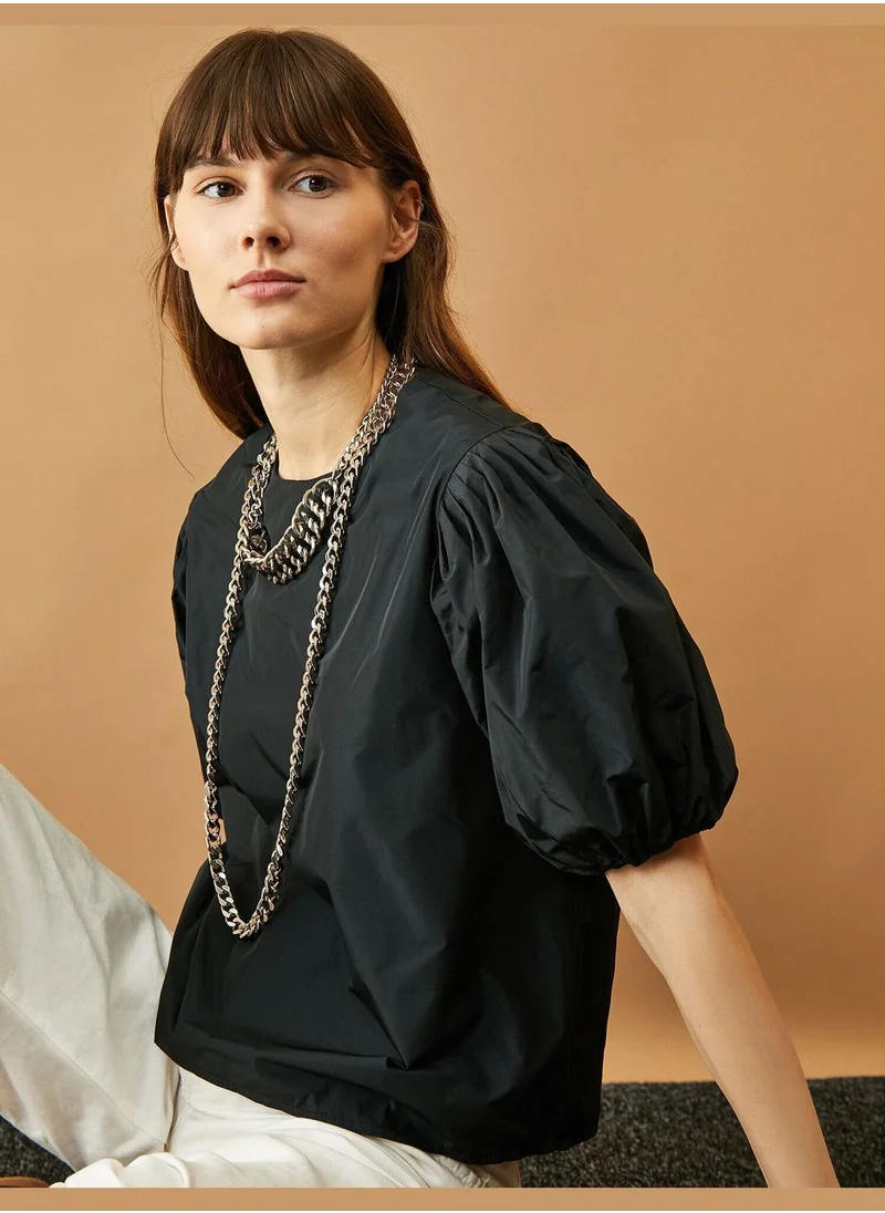 كوتون Balloon Sleeve Blouse