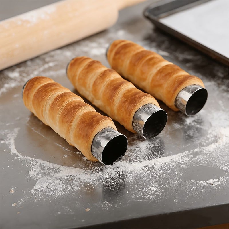 11pcs Stainless Steel Cream Puff Forming Mold Set With Cleaning Brush - Image 2