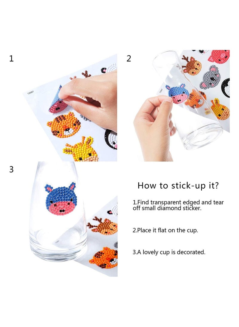 Captaintech 24 Pcs 5D DIY Kids Animal Diamond Painting Stickers Beginner Diamond Painting Kits, Digital Diamond Paint  - Image 3