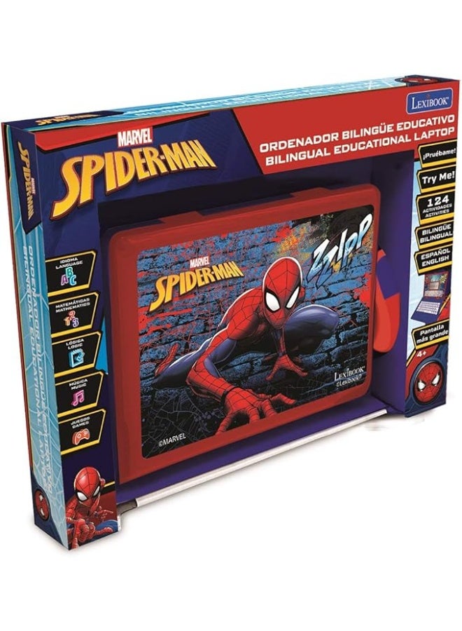 Lexibook Spiderman – Educational and Bilingual Spanish/English Laptop Toy for Children with 124 Activities for Learning, Games and Music – Blue/Red, JC598SPi2 - Image 4