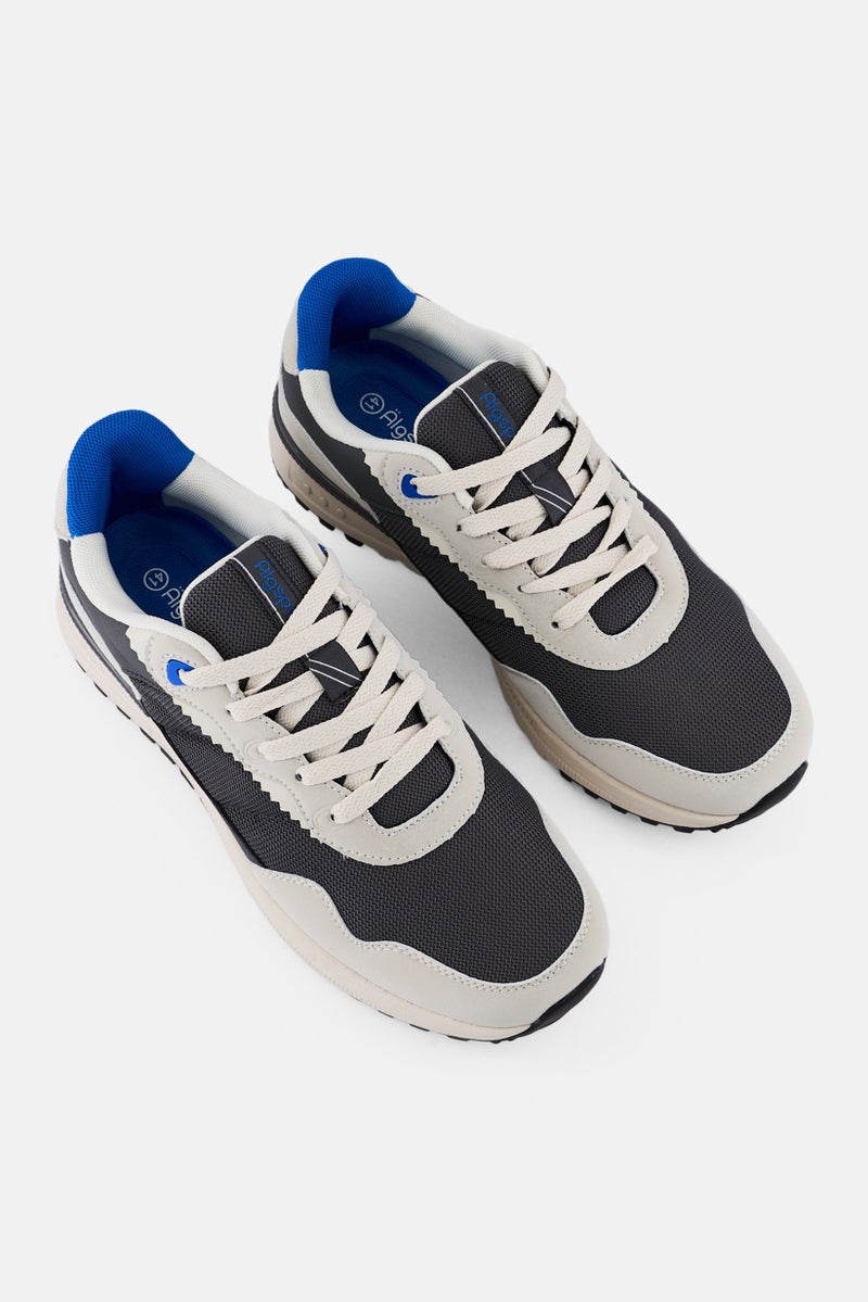 Algspar Men Brand Logo Lace Up Shoes, Grey - Image 2