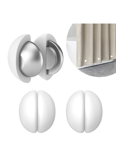 Shower Curtain Weights, Silicone Encased Strong Shower Curtain Magnets, Never Rust Shower Curtain Magnets, Never Broke No Noise Heavy Prevent Shower Curtain from Blowing, White, 3 Pairs