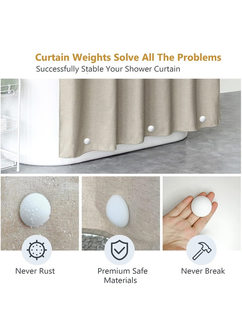 SYOSI - Shower Curtain Weights, Silicone Encased Strong Shower Curtain Magnets, Never Rust Shower Curtain Magnets, Never Broke No Noise Heavy Prevent Shower Curtain from Blowing, White, 3 Pairs - Image 1