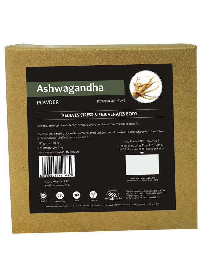 Herb Essential - Herb Essential Organic Ashwagandha Powder, 227g | Stress Relief, 100% Pure,No Preservatives - Image 1