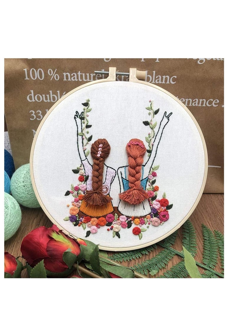 KASTWAVE Embroidery Kit Hand Beginner for Adults Easy Stamped Dimensions Cross Stitch Kits with Pattern Golden Girls Funny DIY Floss Punch Needle Tool for Starter Kids Needlepoint Set - Image 3