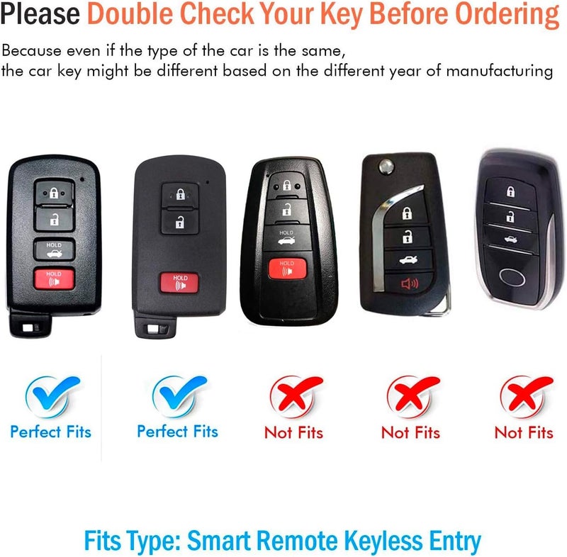 Autophone Toyota Key Fob Cover with Keychain - Premium Soft TPU Protection for Various Models - Black - Image 2