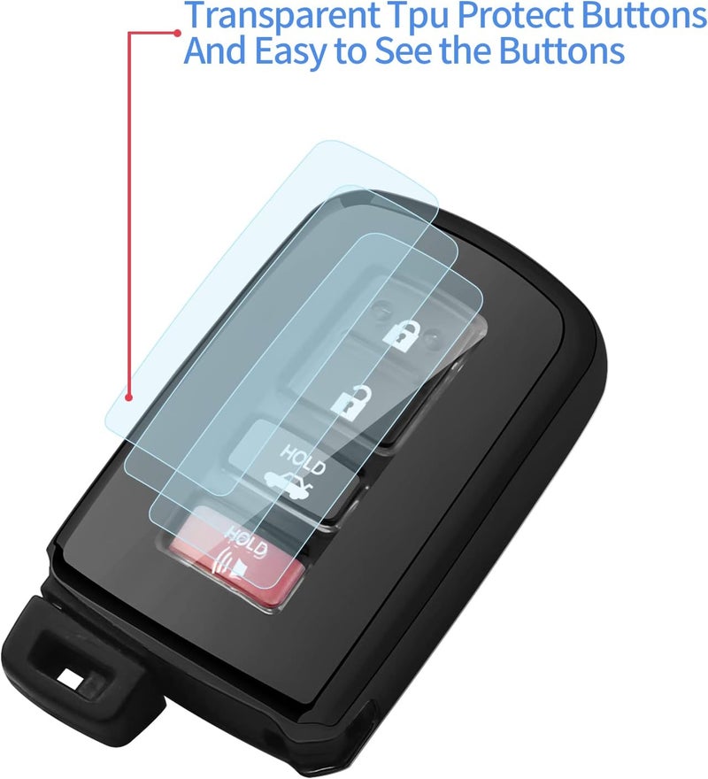 Autophone Toyota Key Fob Cover with Keychain - Premium Soft TPU Protection for Various Models - Black - Image 4