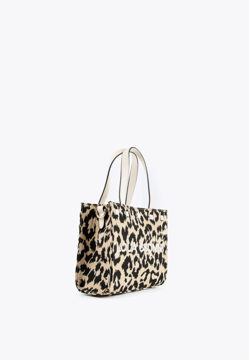 Lola Casademunt Animal Print Canvas Bag