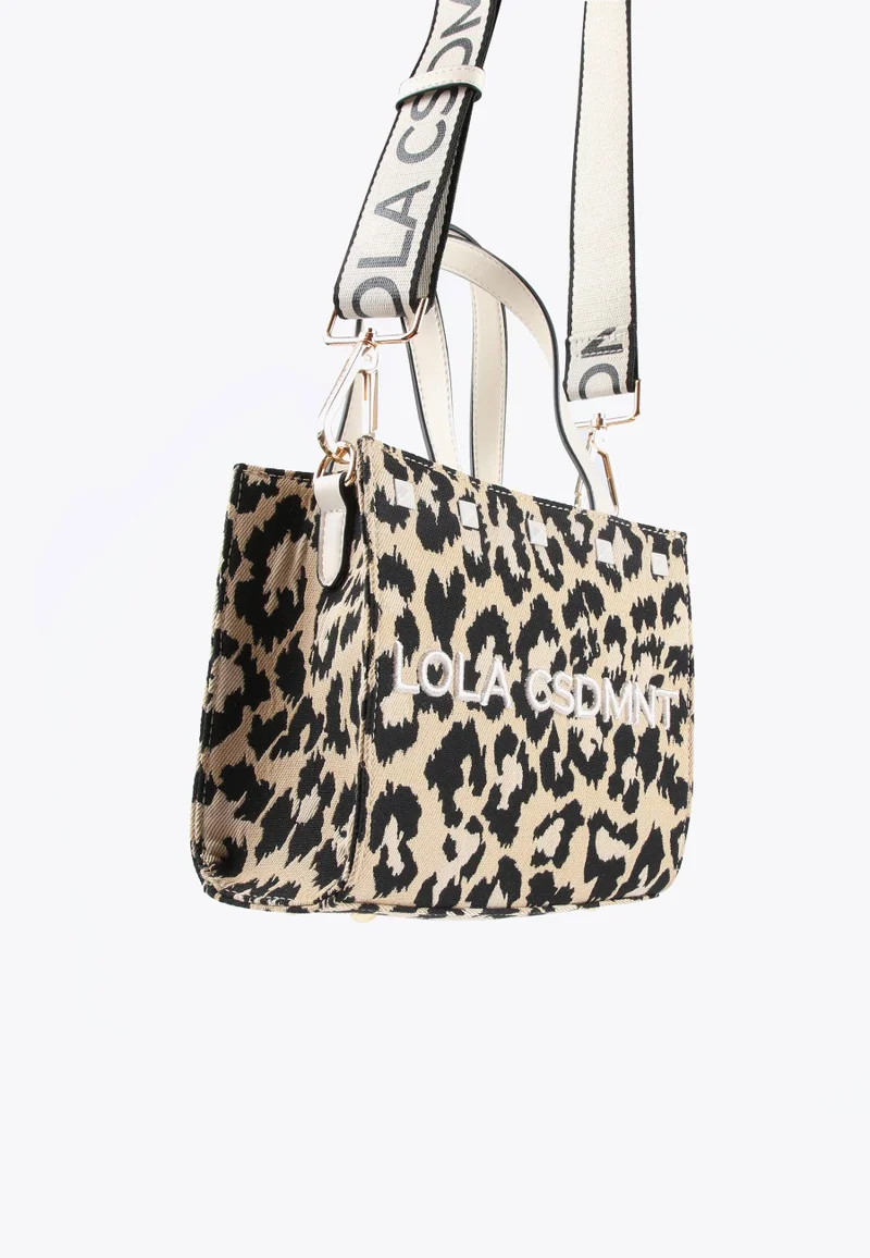 Lola Casademunt Animal Print Canvas Bag