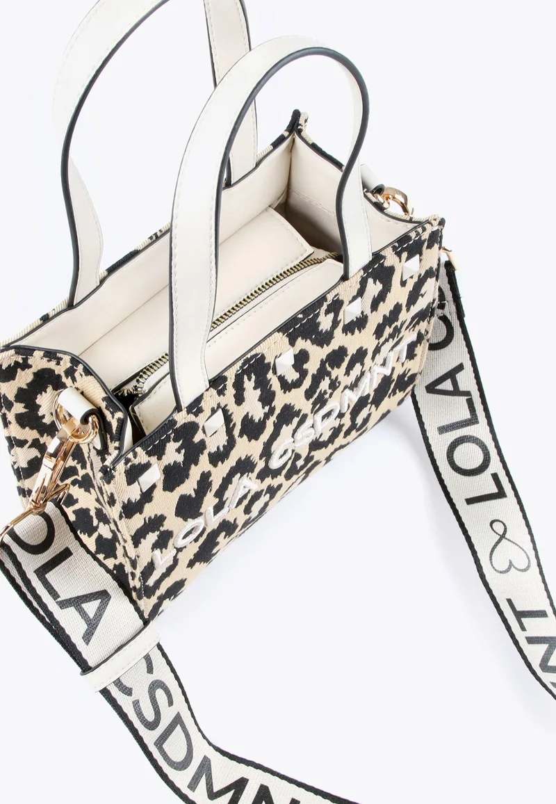 Lola Casademunt Animal Print Canvas Bag