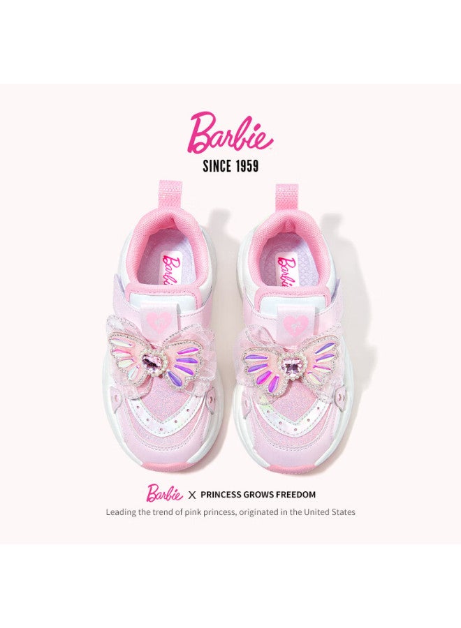 Barbie Kids Girls Children's Sports Running Shoes Casual Dad Sneakers Da6576 Pink Size 33 - Image 2