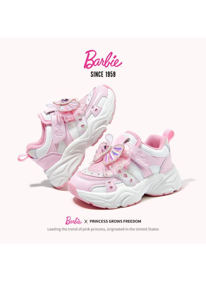Barbie Kids Girls Children's Sports Running Shoes Casual Dad Sneakers Da6576 Pink Size 33 - Image 3
