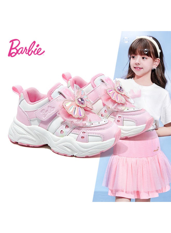 Barbie Kids Girls Children's Sports Running Shoes Casual Dad Sneakers Da6576 Pink Size 33 - Image 1