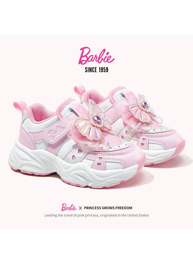 Barbie Kids Girls Children's Sports Running Shoes Casual Dad Sneakers Da6576 Pink Size 33 - Image 4