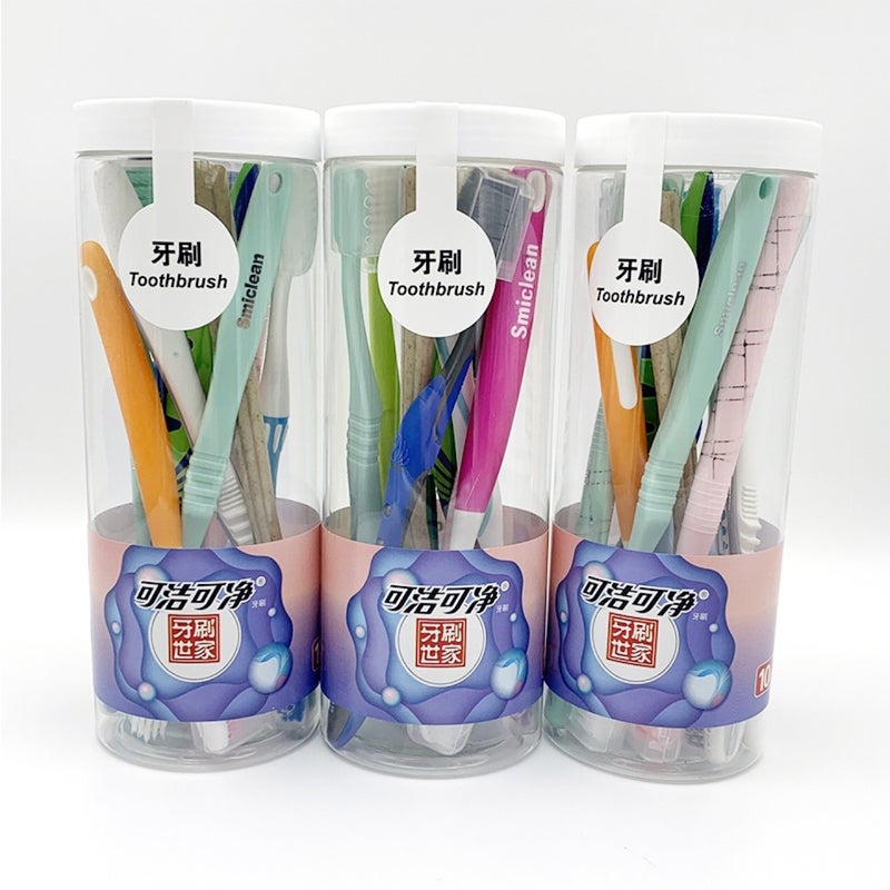 Generic Cleansing K370 Soft Hair Toothbrush Adult Medium Hair Toothbrush Scraping Tongue Coating Small Head Toothbrush Family 10 Pack 10 a barrel (toothbrush style random)