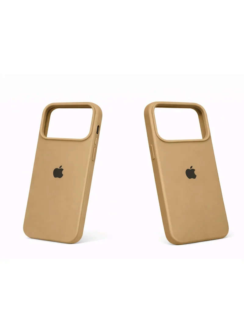 Mobcos Mobcos iPhone 17 Pro Max Brown Logo Premium Silicone Magnetic Wireless Charging Case for iPhone | Silky Soft Touch | Military-Grade Shockproof Protection | Strong Magnetic Compatibility | Luxury Slim Cover