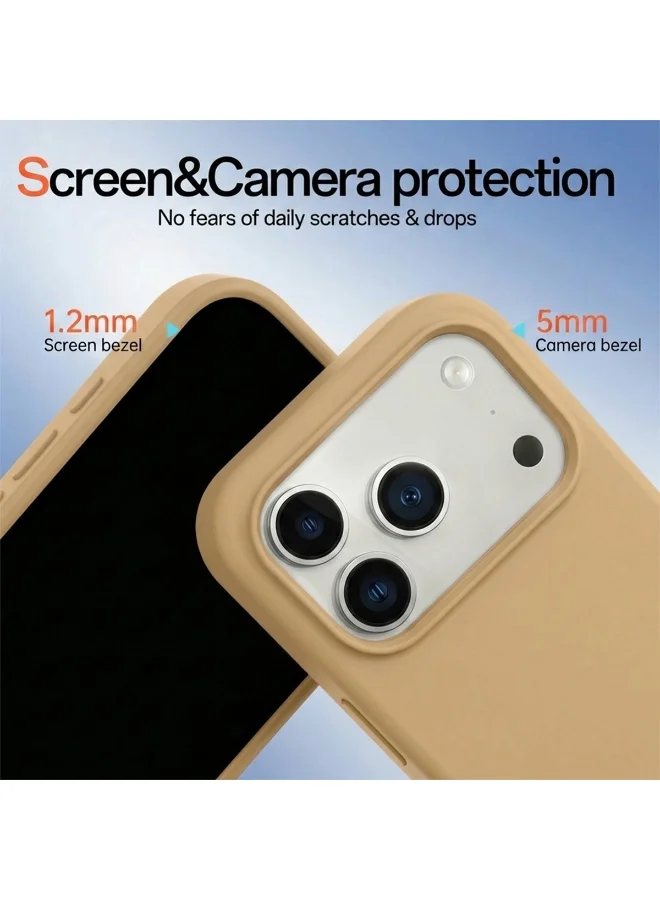 Mobcos Mobcos iPhone 17 Pro Max Brown Elite Logo Premium Silicone Magnetic Wireless Charging Case for iPhone | Silky Soft Touch | Military-Grade Shockproof Protection | Strong Magnetic Compatibility | Luxury Slim Cover