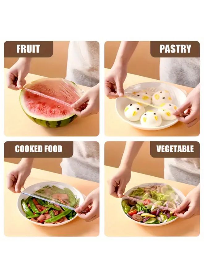 1000pcs White Extra Large Food Grade Plastic Wrap Covers Stretchable Reusable Elastic Food Covers Transparent Dish Lids Odorless Kitchen Cling Film For BBQ Restaurants Home Use Festive Occasions Halloween St Nicholas Day Easter Valentine Consumable Food Wraps Foldable Stackable Table Food Cover Restaurant Supplies Flexible Cover Party Hosts Professional Chefs - Image 5