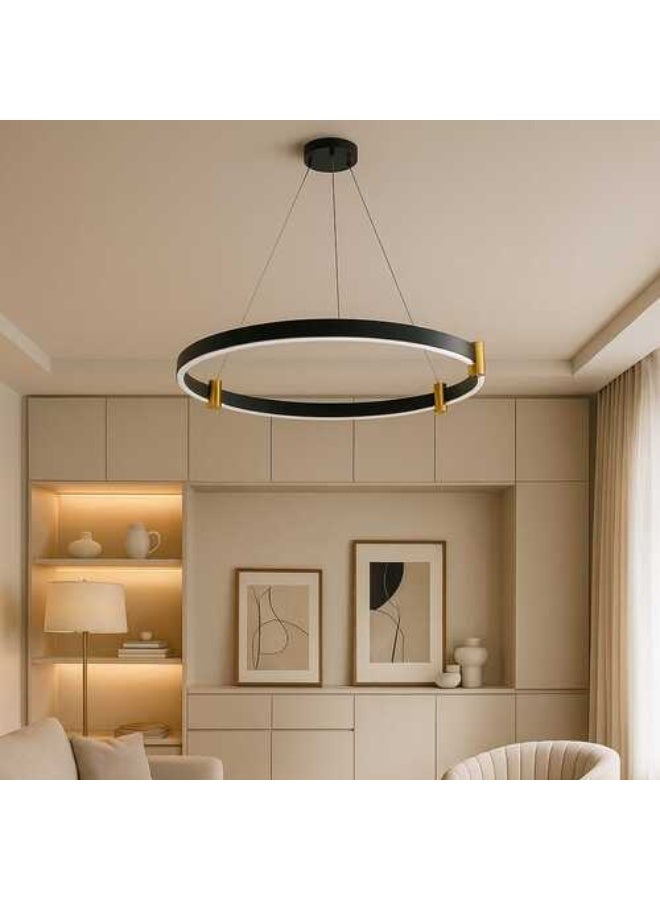 Modern ceiling chandelier, black, 60 cm - 3 LED lights