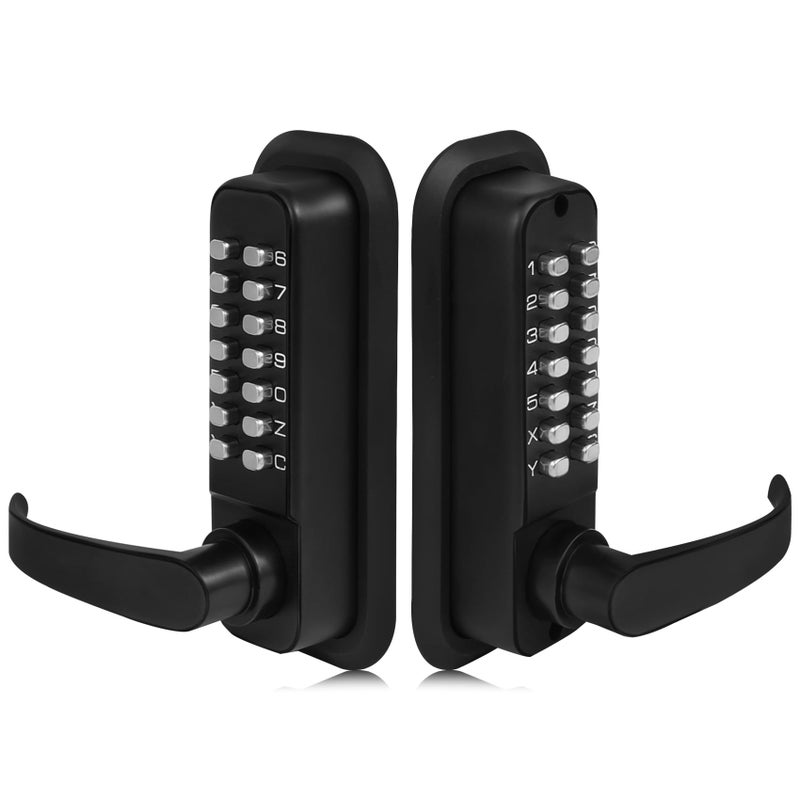 Souyou New Upgrade Double Sided Keyless Door Lock with HandleStainless Steel Waterproof Double Sided Keyless Door Lock Blackwith Large Cushion - Image 2