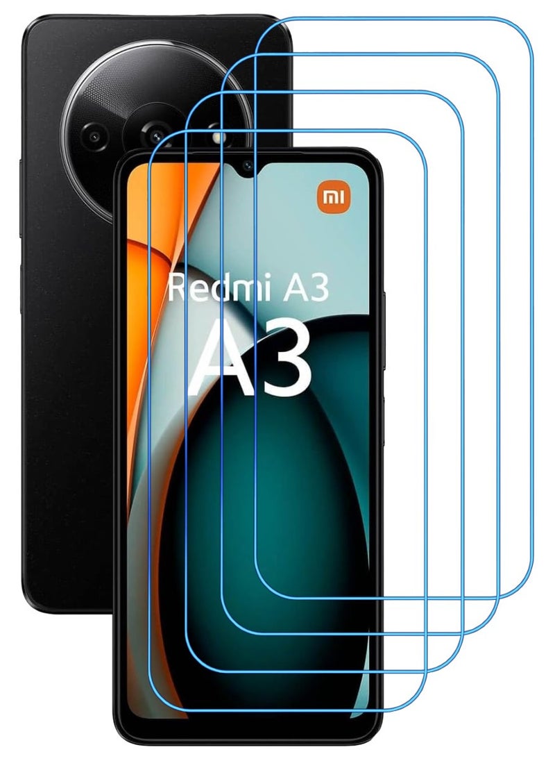 ACLIX 4 Pieces Antistatic ESD Dustproof Premium Quality High Definition Clear Tempered Glass Screen Protector Designed For Xiaomi Redmi A3 - Image 1