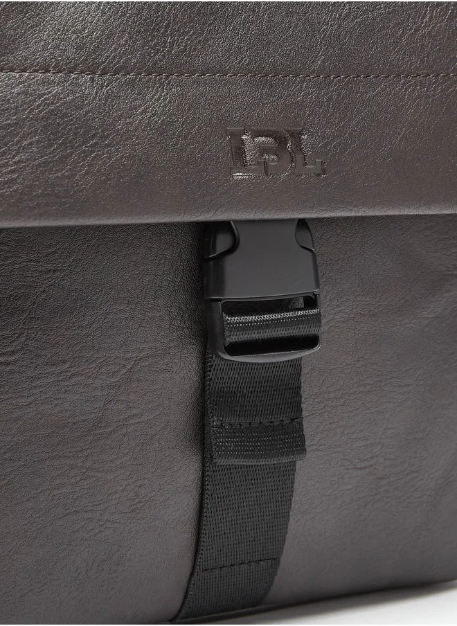 ال بي ال من شو اكسبرس Solid Crossbody Bag with Adjustable Strap and Buckle Closure