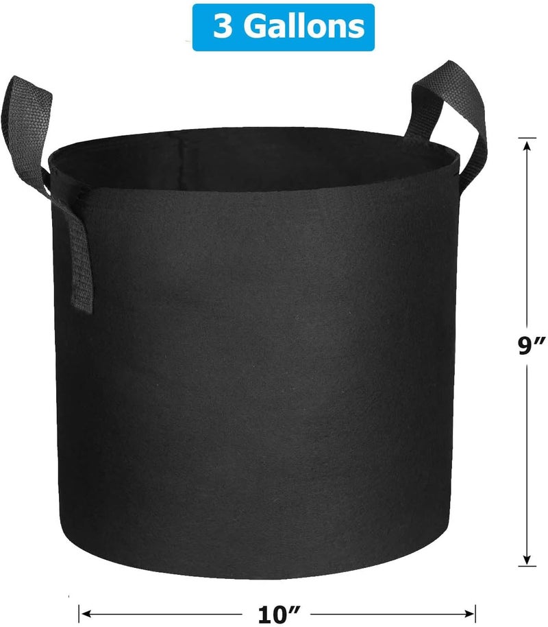 ADORMA 12 Packs 3 Gallon Grow Bags, Heavy Duty 300G Thickened Nonwoven Fabric Plant Pots with Handles - Image 2