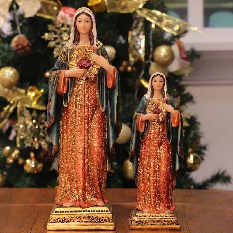 Zayton Virgin Mary Statue Sacred Heart Figure Resin Sculpture Savior Figurine Catholic Religious Home Chapel Decoration - Image 5