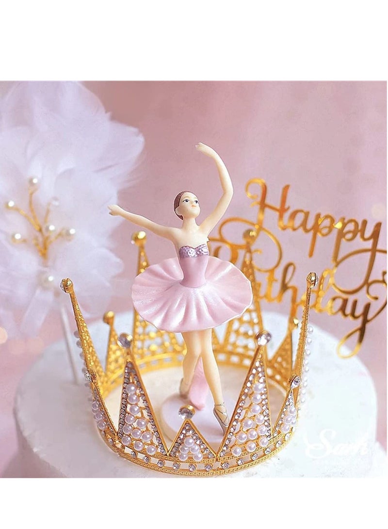 SYOSI Ballerina Figurines Dancing Girl Decor Ballet Ornament for Desktop Office New Year Gift for Home and Decoration 3pcs (Pink) - Image 3