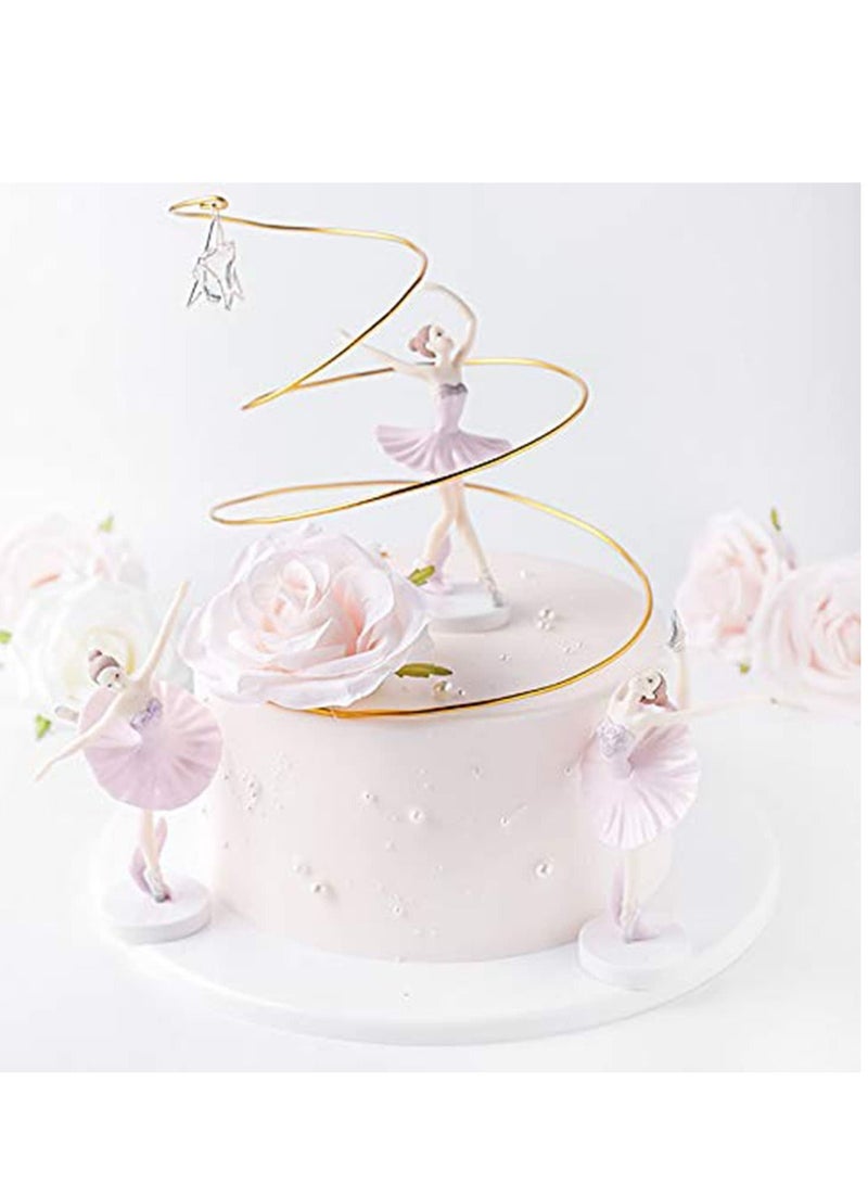 SYOSI Ballerina Figurines Dancing Girl Decor Ballet Ornament for Desktop Office New Year Gift for Home and Decoration 3pcs (Pink) - Image 4