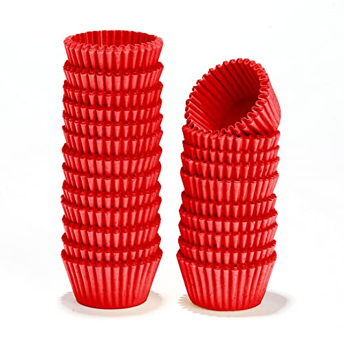 NUOMI Mini Cupcake Liners 1 Inch Paper Cupcake Wrappers Baking Cups Small Muffin Liners 1000 Pieces Dessert Wrappers for Christmas Festival, Wine Red - Image 1