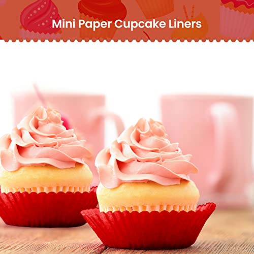 NUOMI Mini Cupcake Liners 1 Inch Paper Cupcake Wrappers Baking Cups Small Muffin Liners 1000 Pieces Dessert Wrappers for Christmas Festival, Wine Red - Image 5