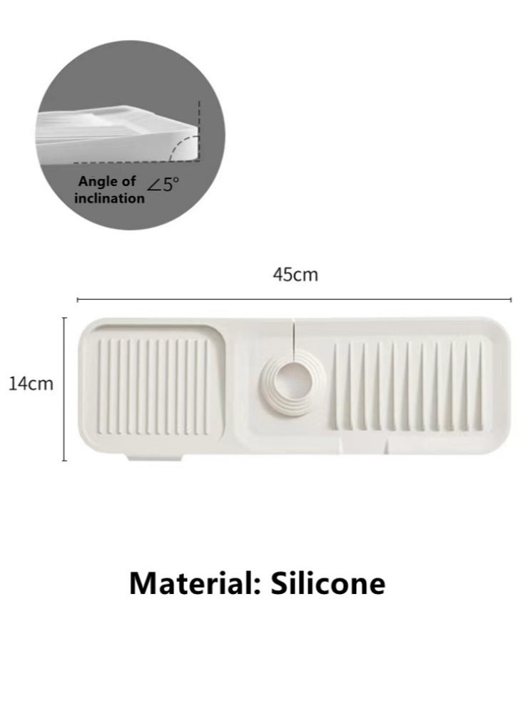 1-Piece Kitchen Drain Pad Sink Drain Mat Bathroom Soap Holder Silicone Off-White 45x14 Centimeter - pzsku/ZD4A22A3597EB8836A4C8Z/45/_/1702987642/fb5ca073-56b7-4218-9715-0906aa2a1c8b