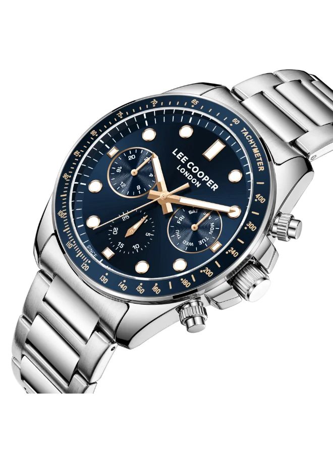 Lee Cooper blue Men's Metal Multi Function Watch LC08215.360 - 42 mm for Men | Best Price UAE