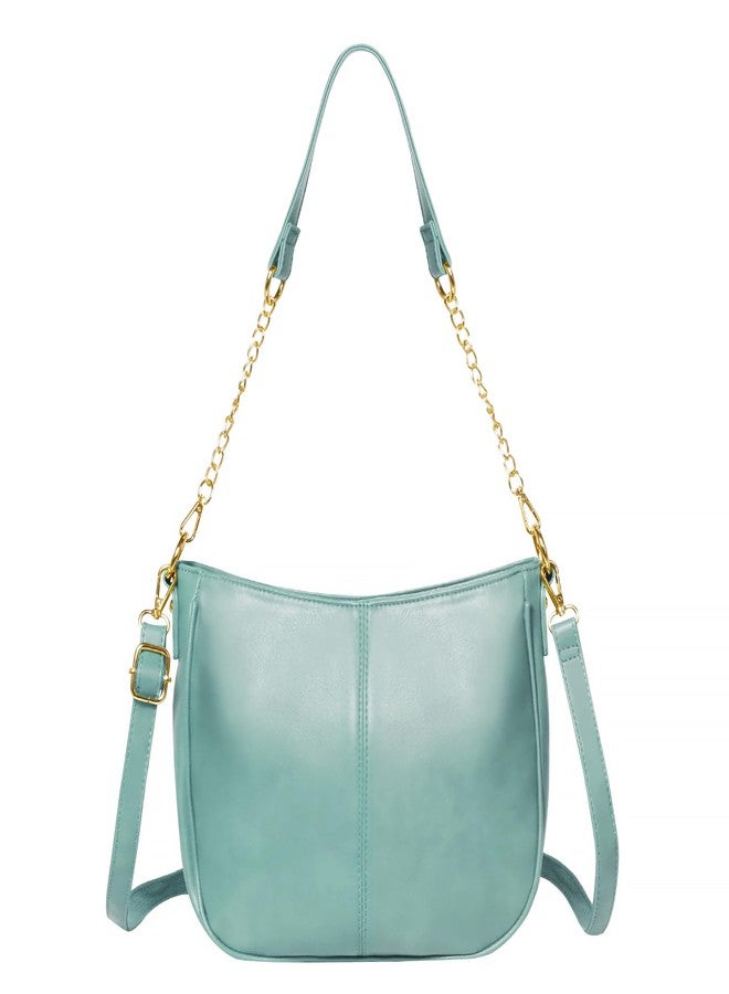 Gosect Tote Bag for Women Soft PU Leather Shoulder Bags Fashion Hobo Bags Large Crossbody Purse and Handbags with Adjustable Shoulder Strap (Blue) - Image 1