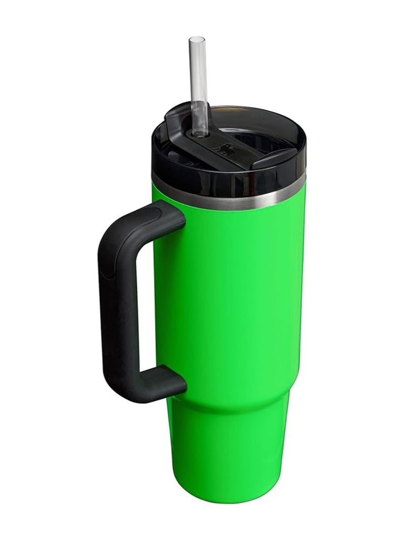 Stanley - Stanley Quencher H2.0 FlowState Tumbler 30OZ NEON GREEN  Stainless Steel Vacuum Insulated with 3-Position Lid and Straw Perfect for Water Iced Tea Coffee On-the-Go Hydration Ideal Gift Stanley Cup - Image 1
