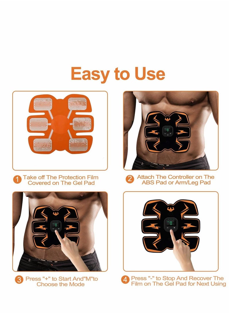 Y&D Muscle Toner, Abdominal Toning Belt Fit for Body Arm - Abs Trainer Toner EMS Stimulator Electrical Stimulation at Home Office Gymnasium, 10 pcs Free Gel Pads  - Image 3