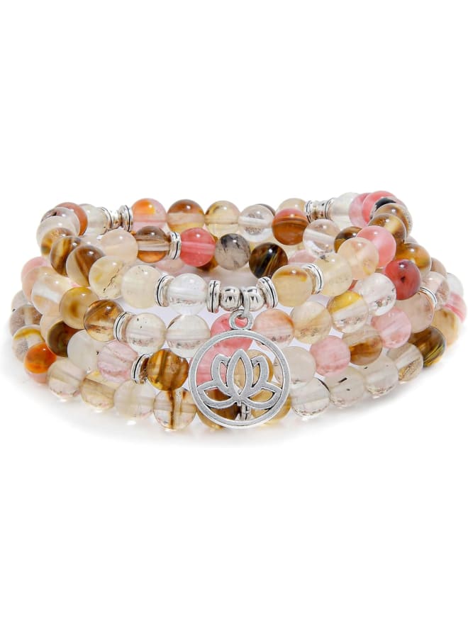 Lotus Flower Gifts Mala Beads 108 Healing Bracelet Necklace Meditation Accessories  - Image 1