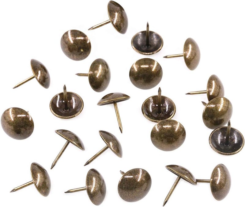 Keadic 200Pcs [ 3/4" in Diameter ] Antique Upholstery Tacks Furniture Nails Pins Assortment Kit for Upholstered Furniture Cork Board or DIY Projects - Bronze - Image 5