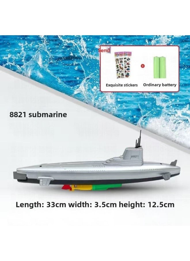 Submarine Toy Black Technology Underwater Explosions Internet Popular Toy Boat Children Boys Girls Bagged Metal-Color:8821 Submarine-Specification:Rechargeable Version (rechargeable Battery + Charger)  - Image 1