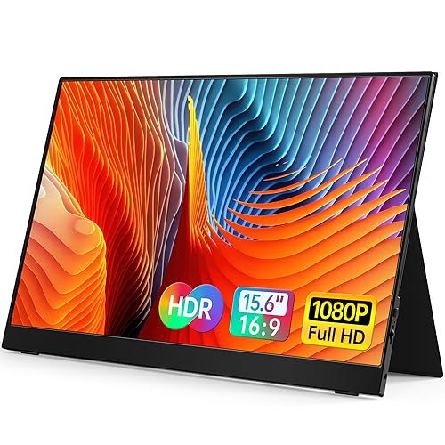 VILVA Portable-Monitor-for-Laptop - 15.6'' 1080P FHD IPS Display USB-C HDMI Portable Monitor for Laptop with Cover and Speakers External Monitor for Laptop/PC/Mac/Phone/Xbox Switch/PS4/ - Image 1